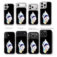 Nobita Doraemon peekaboo torn paper Chris Brown Phone Case Black Electroplated Silver For Iphone 11 To 17
