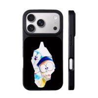 Nobita Doraemon peekaboo torn paper iPhone 17 Pro Max Black Case