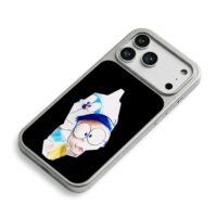 Nobita Doraemon peekaboo torn paper iPhone 17 Pro Max Electroplated Silver Case2