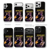 Noisy Boy cyberpunk mecha robot art Chris Brown Phone Case Black Electroplated Silver For Iphone 11 To 17