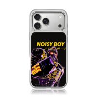 Noisy Boy cyberpunk mecha robot art iPhone 17 Pro Max Electroplated Silver Case1