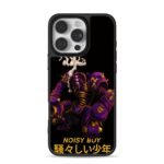 Noisy Boy purple golden robot text Phone Case for iPhone 11-17 & Samsung Galaxy S24-S26