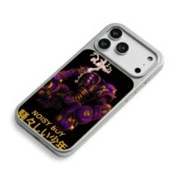 Noisy Boy purple golden robot text iPhone 17 Pro Max Electroplated Silver Case2