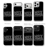 NSX JDM classic sports car rear art Chris Brown Phone Case Black Electroplated Silver For Iphone 11 To 17