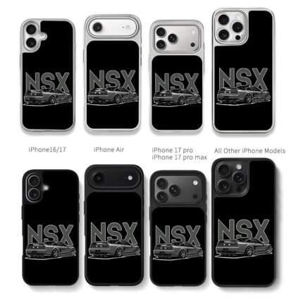 NSX JDM classic sports car rear art Chris Brown Phone Case Black Electroplated Silver For Iphone 11 To 17