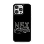 NSX JDM classic sports car rear art iPhone 16 Pro Max Black Case