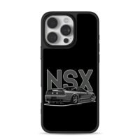 NSX JDM classic sports car rear art iPhone 16 Pro Max Black Case