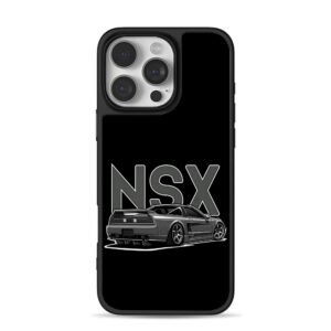 NSX JDM classic sports car rear art iPhone 16 Pro Max Black Case