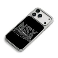 NSX JDM classic sports car rear art iPhone 17 Pro Max Electroplated Silver Case2