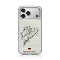 Nurburgring track map German flag iPhone 17 Pro Max Electroplated Silver Case1