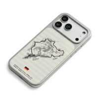 Nurburgring track map German flag iPhone 17 Pro Max Electroplated Silver Case2