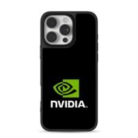 NVIDIA branded logo green square white text iPhone 16 Pro Max Black Case