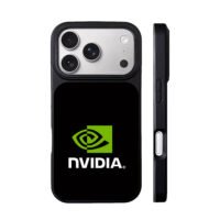 NVIDIA branded logo green square white text iPhone 17 Pro Max Black Case