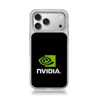 NVIDIA branded logo green square white text iPhone 17 Pro Max Electroplated Silver Case1
