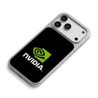 NVIDIA branded logo green square white text iPhone 17 Pro Max Electroplated Silver Case2