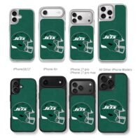 NY Jets NFL football helmet graphic Chris Brown Phone Case Black Electroplated Silver For Iphone 11 To 17