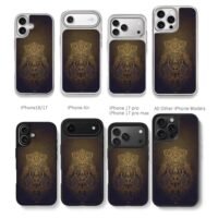 Oberon Warframe golden line Chris Brown Phone Case Black Electroplated Silver For Iphone 11 To 17