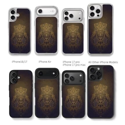 Oberon Warframe golden line Chris Brown Phone Case Black Electroplated Silver For Iphone 11 To 17