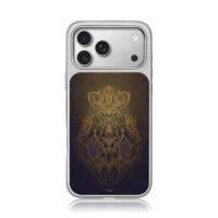 Oberon Warframe golden line iPhone 17 Pro Max Electroplated Silver Case1
