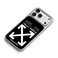 Off White Apple arrow hello print Phone Case for iPhone 11-17 & Samsung Galaxy S24-S26 - Image 5