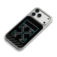 Off White cyan cross carbon fiber Phone Case for iPhone 11-17 & Samsung Galaxy S24-S26 - Image 5