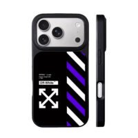 Off-White x Nike striped cross logo iPhone 17 Pro Max Black Case