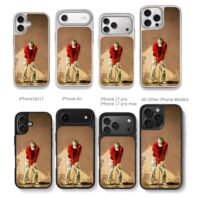 Oil painted golfer preparing swing Chris Brown Phone Case Black Electroplated Silver For Iphone 11 To 17