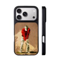 Oil painted golfer preparing swing iPhone 17 Pro Max Black Case