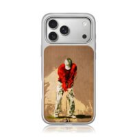 Oil painted golfer preparing swing iPhone 17 Pro Max Electroplated Silver Case1