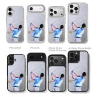 Oil painting of a golfer swing Chris Brown Phone Case Black Electroplated Silver For Iphone 11 To 17