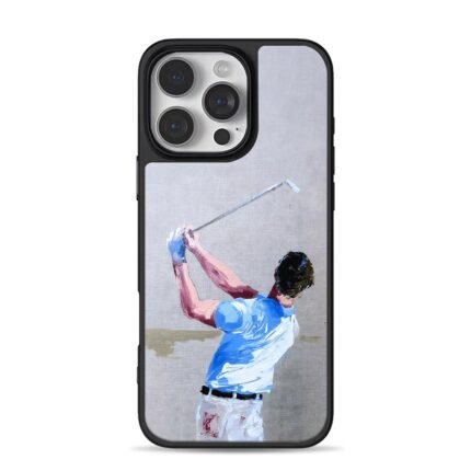 Oil painting of a golfer swing iPhone 16 Pro Max Black Case