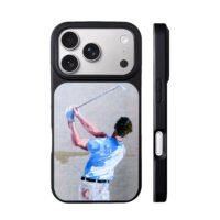 Oil painting of a golfer swing iPhone 17 Pro Max Black Case
