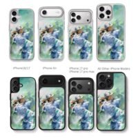 Oil painting of a golfer swinging Chris Brown Phone Case Black Electroplated Silver For Iphone 11 To 17