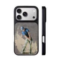 Oil painting of a golfer swinging iPhone 17 Pro Max Black Case