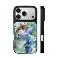 Oil painting of a golfer swinging iPhone 17 Pro Max Black Case