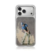 Oil painting of a golfer swinging iPhone 17 Pro Max Electroplated Silver Case1
