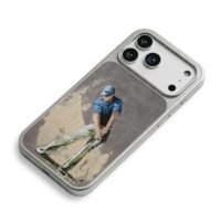 Oil painting of a golfer swinging iPhone 17 Pro Max Electroplated Silver Case2
