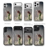Oil painting of a putting golfer Chris Brown Phone Case Black Electroplated Silver For Iphone 11 To 17