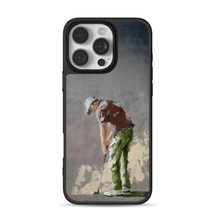 Oil painting of a putting golfer iPhone 16 Pro Max Black Case