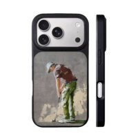 Oil painting of a putting golfer iPhone 17 Pro Max Black Case