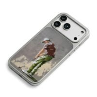 Oil painting of a putting golfer iPhone 17 Pro Max Electroplated Silver Case2