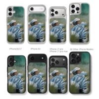 Oil painting swinging golf player Chris Brown Phone Case Black Electroplated Silver For Iphone 11 To 17