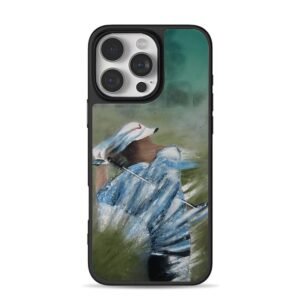 Oil painting swinging golf player Phone Case for iPhone 11-17 & Samsung Galaxy S24-S26