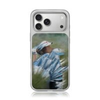 Oil painting swinging golf player iPhone 17 Pro Max Electroplated Silver Case1