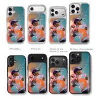 Oil painting Tiger Woods golf swing Chris Brown Phone Case Black Electroplated Silver For Iphone 11 To 17