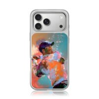 Oil painting Tiger Woods golf swing iPhone 17 Pro Max Electroplated Silver Case1