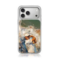 Oil painting Tiger Woods golf swing iPhone 17 Pro Max Electroplated Silver Case1