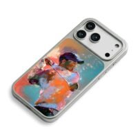 Oil painting Tiger Woods golf swing iPhone 17 Pro Max Electroplated Silver Case2