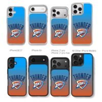OKC Thunder NBA logo blue orange Chris Brown Phone Case Black Electroplated Silver For Iphone 11 To 17