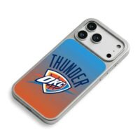OKC Thunder NBA logo blue orange iPhone 17 Pro Max Electroplated Silver Case2